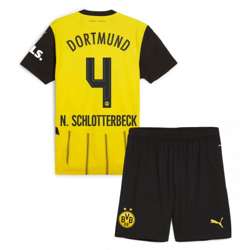 Borussia Dortmund Nico Schlotterbeck #4 Domaci Dres za djecu 2024-25 Kratak Rukav (+ Kratke hlače)